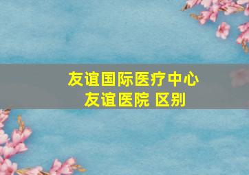 友谊国际医疗中心 友谊医院 区别